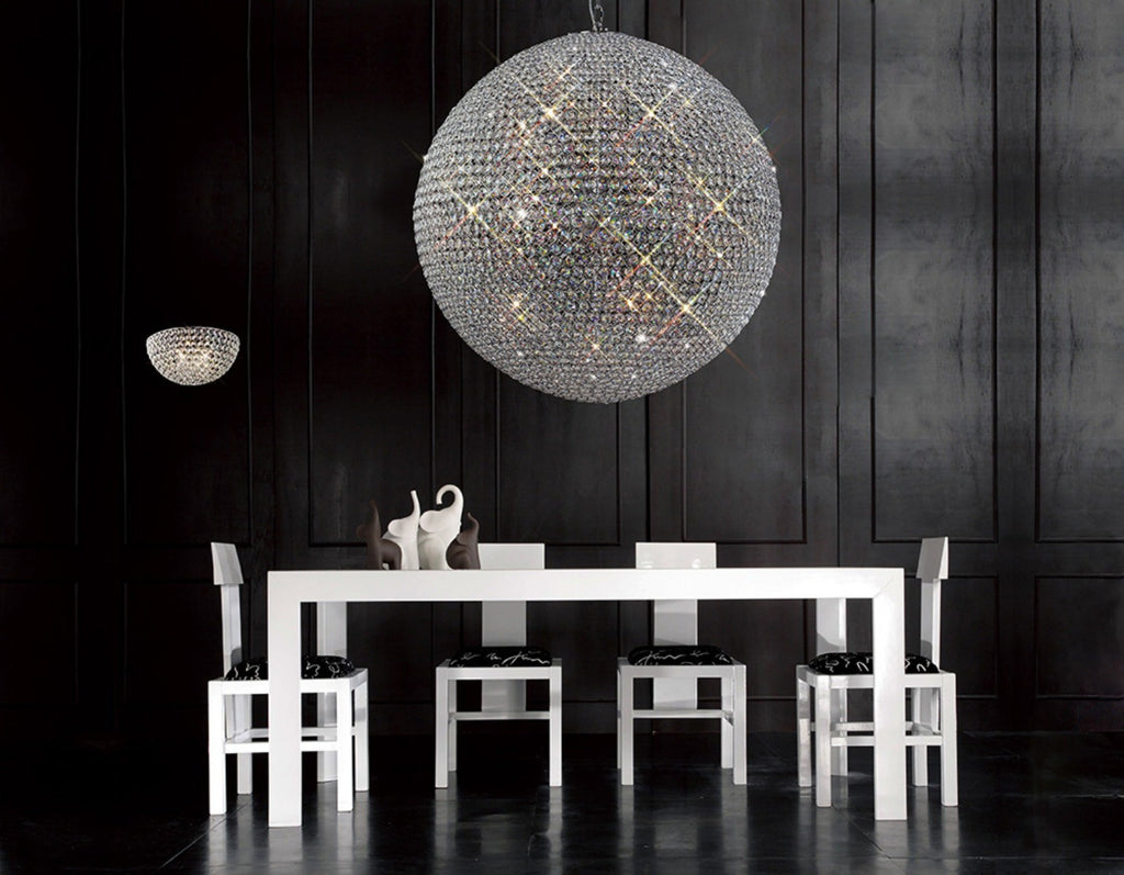 Diyas Ava 18 Light Pendant Light in Polished Chrome with Crystal