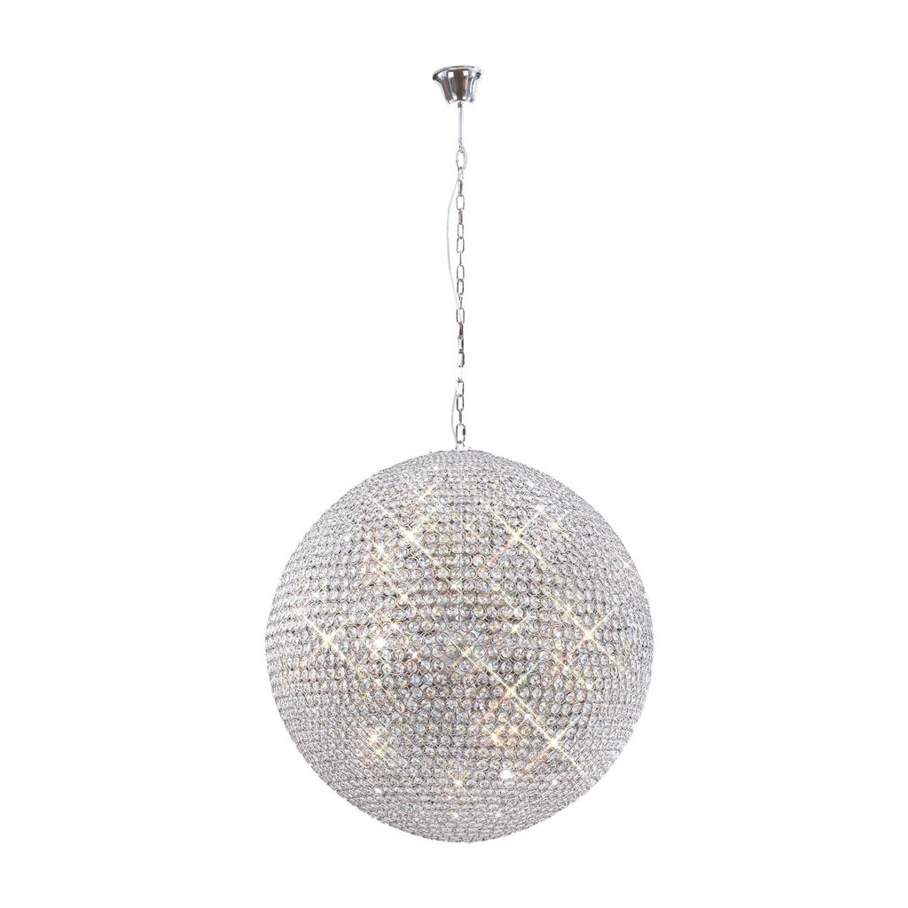 Diyas Ava 18 Light Pendant Light in Polished Chrome with Crystal