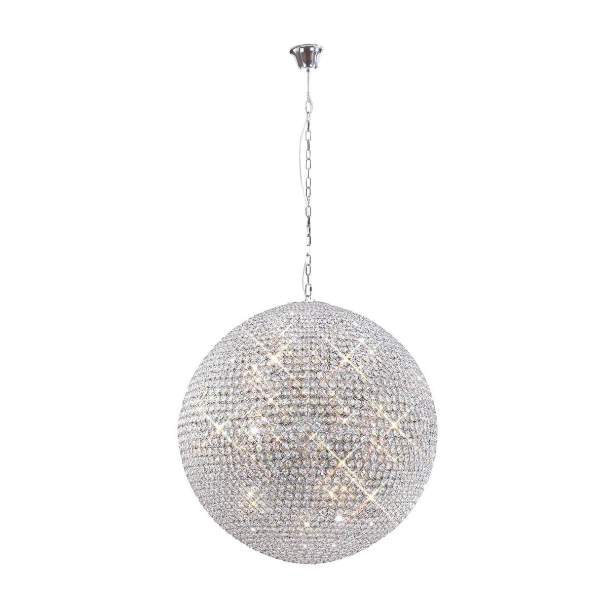 Diyas Ava 18 Light Pendant Light in Polished Chrome with Crystal