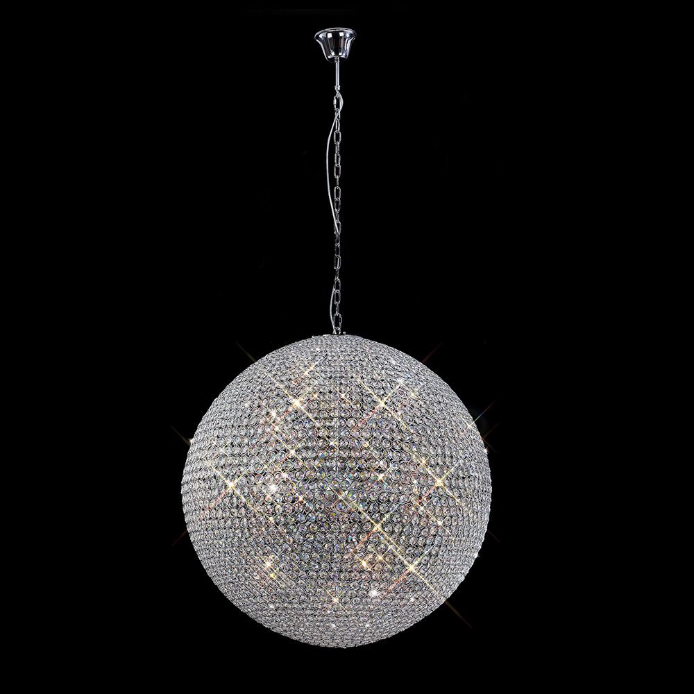 Diyas Ava 18 Light Pendant Light in Polished Chrome with Crystal