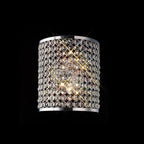 Diyas Ava 2 Light Rectangular Wall Light in Polished Chrome with Crystal