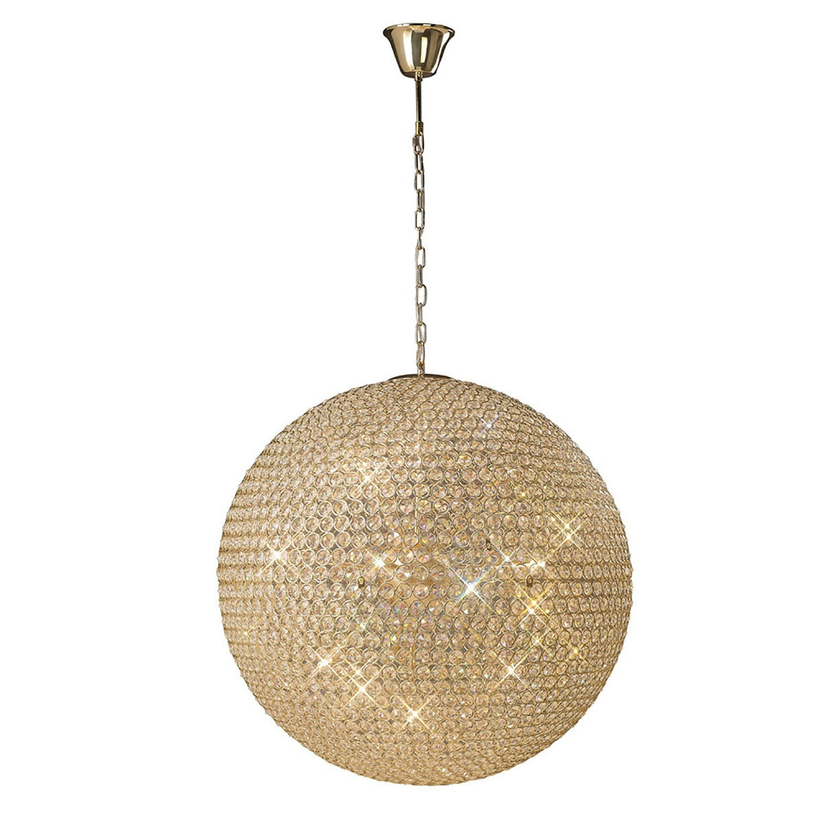 Diyas Ava 12 Light Pendant Light in French Gold with Crystal