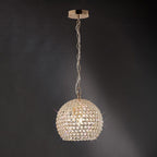 Diyas Ava 4 Light Pendant Light in French Gold with Crystal