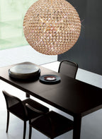 Diyas Ava 9 Light Pendant Light in French Gold with Crystal