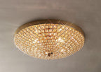 Diyas Ava 4 Light Flush Ceiling Light in French Gold with Crystal