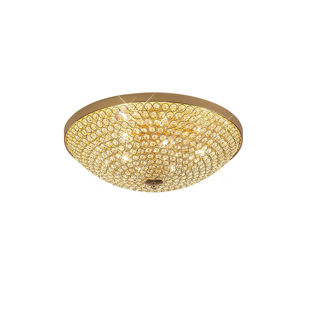 Diyas Ava 6 Light Ceiling Light in French Gold with Crystal
