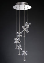 Diyas Aviva 6 Light Spiral Pendant Light in Polished Chrome with Crystal