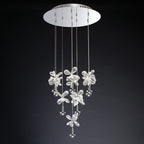 Diyas Aviva 10 Light Pendant Light in Polished Chrome with Crystal