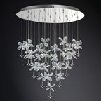 Diyas Aviva 28 Light Pendant Light in Polished Chrome with Crystal
