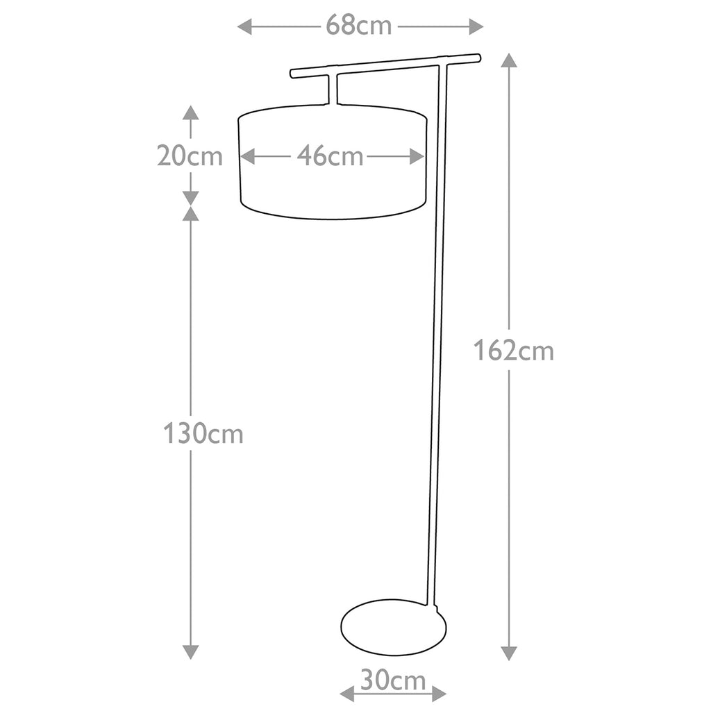 Elstead Balance 1 Light Floor Lamp in Black with Polished Brass with Black Shade