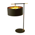 Elstead Balance Table Lamp in Black with Polished Brass Accents and Black Shade