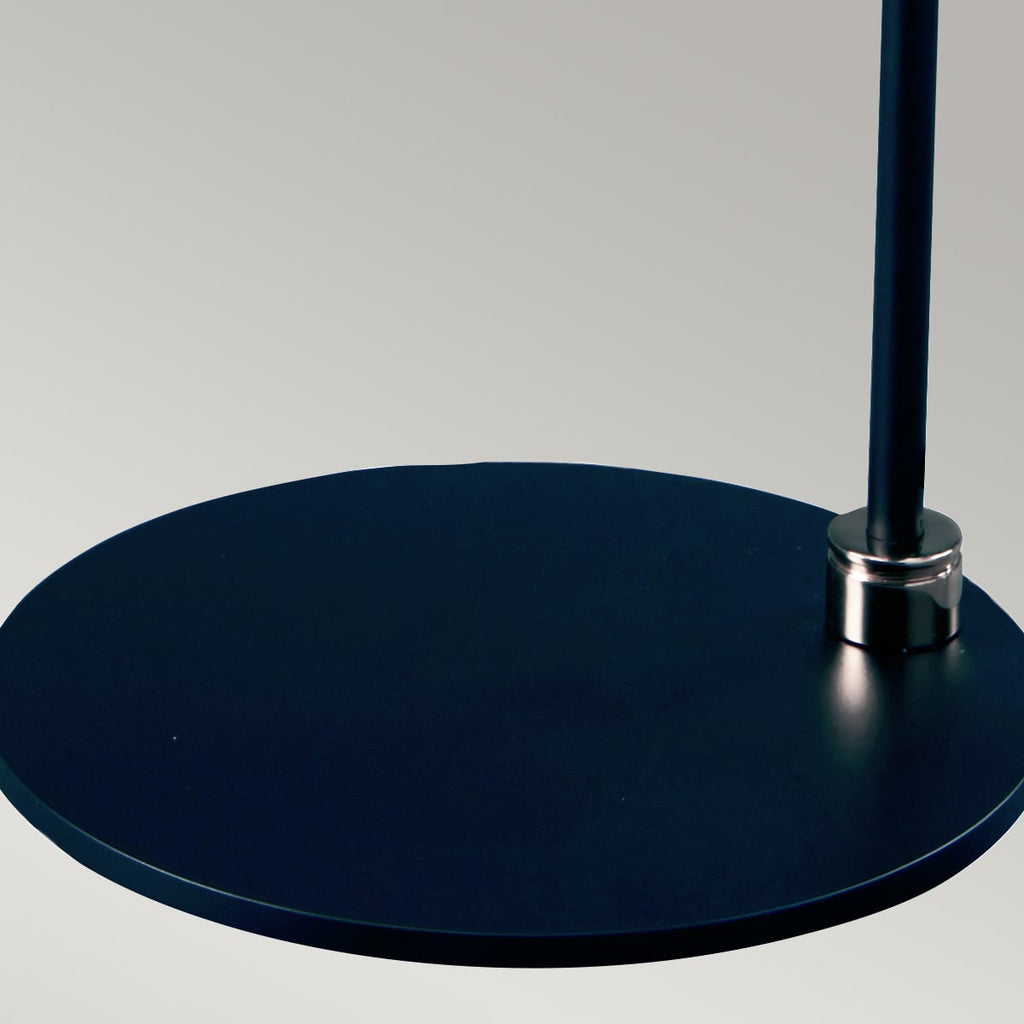 Elstead Balance Table Lamp in Black with Polished Nickel Accents and White Shade
