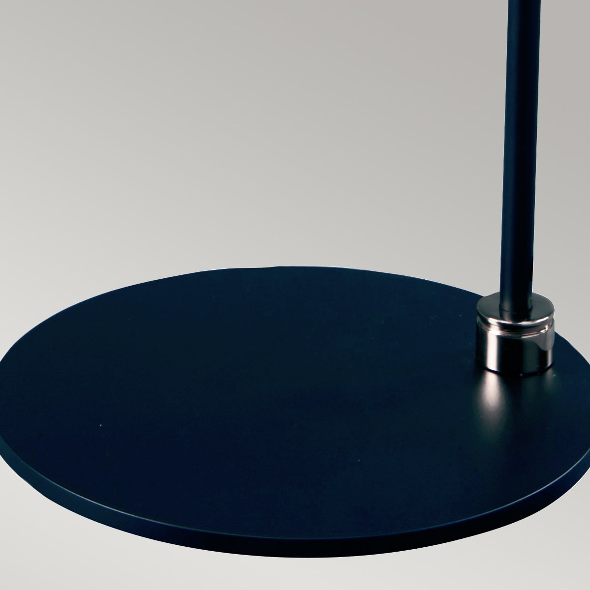 Elstead Balance Table Lamp in Black with Polished Nickel Accents and White Shade