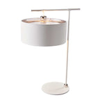 Elstead Balance Table Lamp in Polished Nickel with White Shade