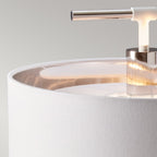 Elstead Balance Table Lamp in Polished Nickel with White Shade