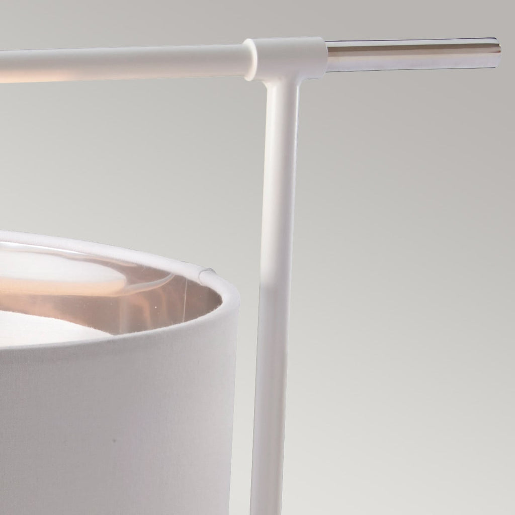 Elstead Balance Table Lamp in Polished Nickel with White Shade