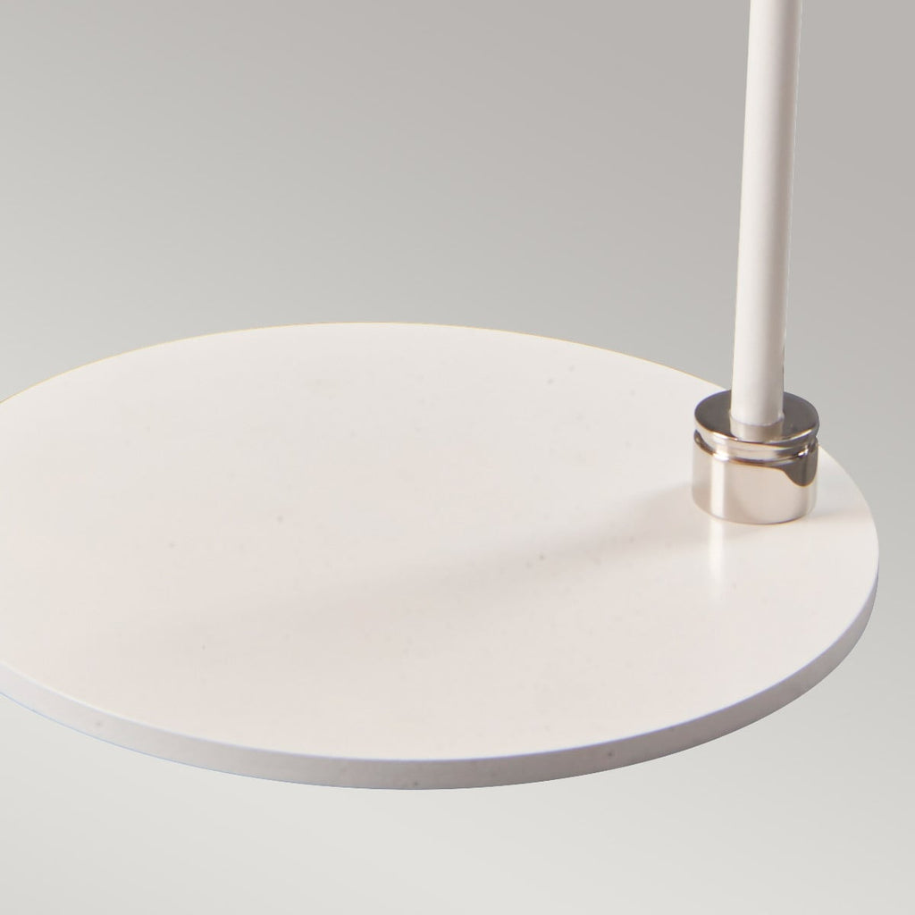 Elstead Balance Table Lamp in Polished Nickel with White Shade