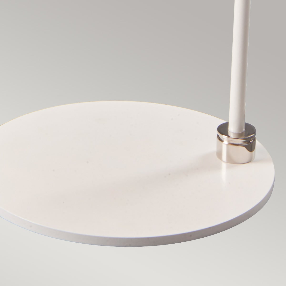 Elstead Balance Table Lamp in Polished Nickel with White Shade
