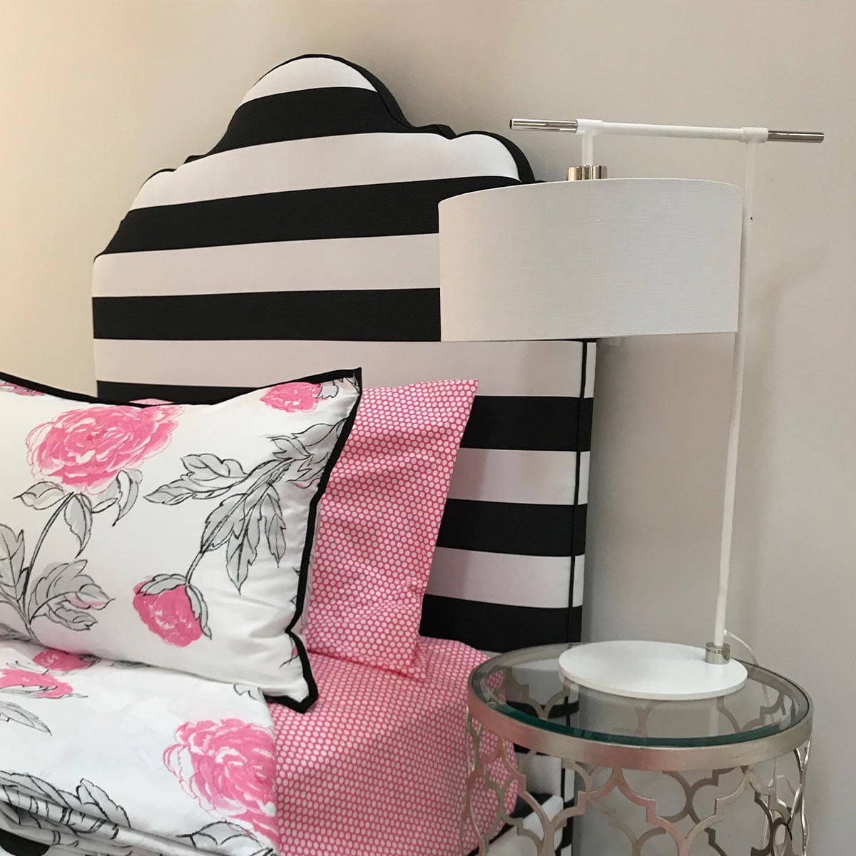 Elstead Balance Table Lamp in Polished Nickel with White Shade