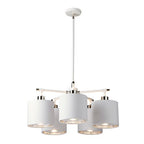Elstead Balance 5 Light Pendant Light in White and Polished Nickel with White Shade