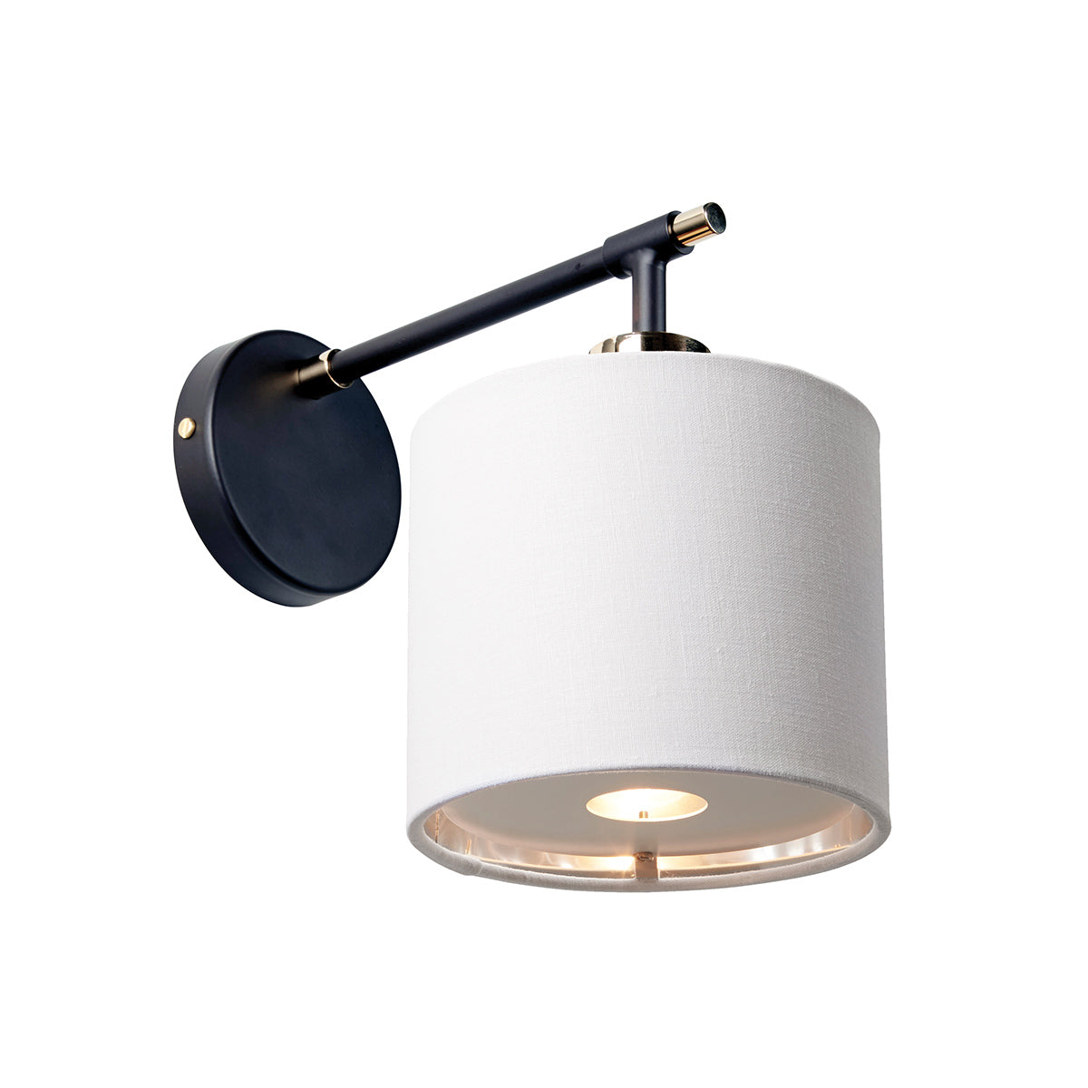 Elstead Balance 1 Light Wall Light in Black with White Shade