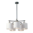 Elstead Balance 5 Light Chandelier in Black with White Shades