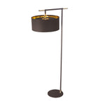 Elstead Balance Floor Lamp in Brown and Polished Brass with Brown Shade