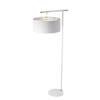Elstead Balance Floor Lamp in Polished Nickel with White Shade