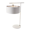 Elstead Balance Table Lamp in Polished Nickel with White Shade