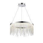 Diyas Bano Round Pendant Light in Polished Chrome with Crystal