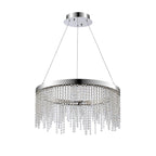 Diyas Bano Round Pendant Light in Polished Chrome with Crystal