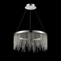 Diyas Bano Round Pendant Light in Polished Chrome with Crystal