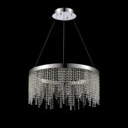 Diyas Bano Round Pendant Light in Polished Chrome with Crystal