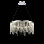 Diyas Bano Round Pendant Light in Polished Chrome with Crystal