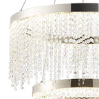Diyas Bano 2 Tier Round Pendant Light in Polished Chrome with Crystal