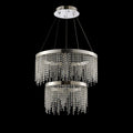 Diyas Bano 2 Tier Round Pendant Light in Polished Chrome with Crystal
