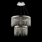 Diyas Bano 2 Tier Round Pendant Light in Polished Chrome with Crystal