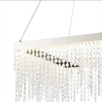 Diyas Bano Square Pendant Light in Polished Chrome with Crystal