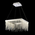 Diyas Bano Square Pendant Light in Polished Chrome with Crystal