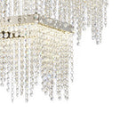 Diyas Bano 2 Tier Square Pendant Light in Polished Chrome with Crystal
