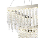 Diyas Bano 2 Tier Square Pendant Light in Polished Chrome with Crystal