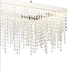 Diyas Bano Rectangular Pendant Light in Polished Chrome with Crystal