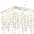 Diyas Bano Rectangular Pendant Light in Polished Chrome with Crystal