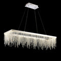 Diyas Bano Rectangular Pendant Light in Polished Chrome with Crystal