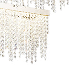 Diyas Bano 2 Tier Rectangular Pendant Light in Polished Chrome with Crystal