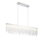 Diyas Bano Linear Pendant Light in Polished Chrome with Crystal