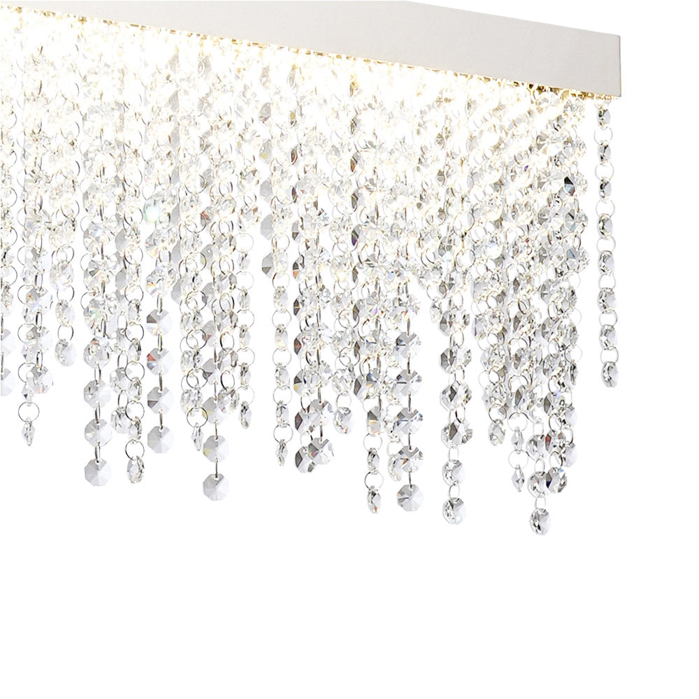 Diyas Bano Linear Pendant Light in Polished Chrome with Crystal