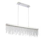 Diyas Bano Linear Pendant Light in Polished Chrome with Crystal