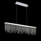 Diyas Bano Linear Pendant Light in Polished Chrome with Crystal