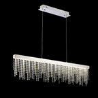 Diyas Bano Linear Pendant Light in Polished Chrome with Crystal